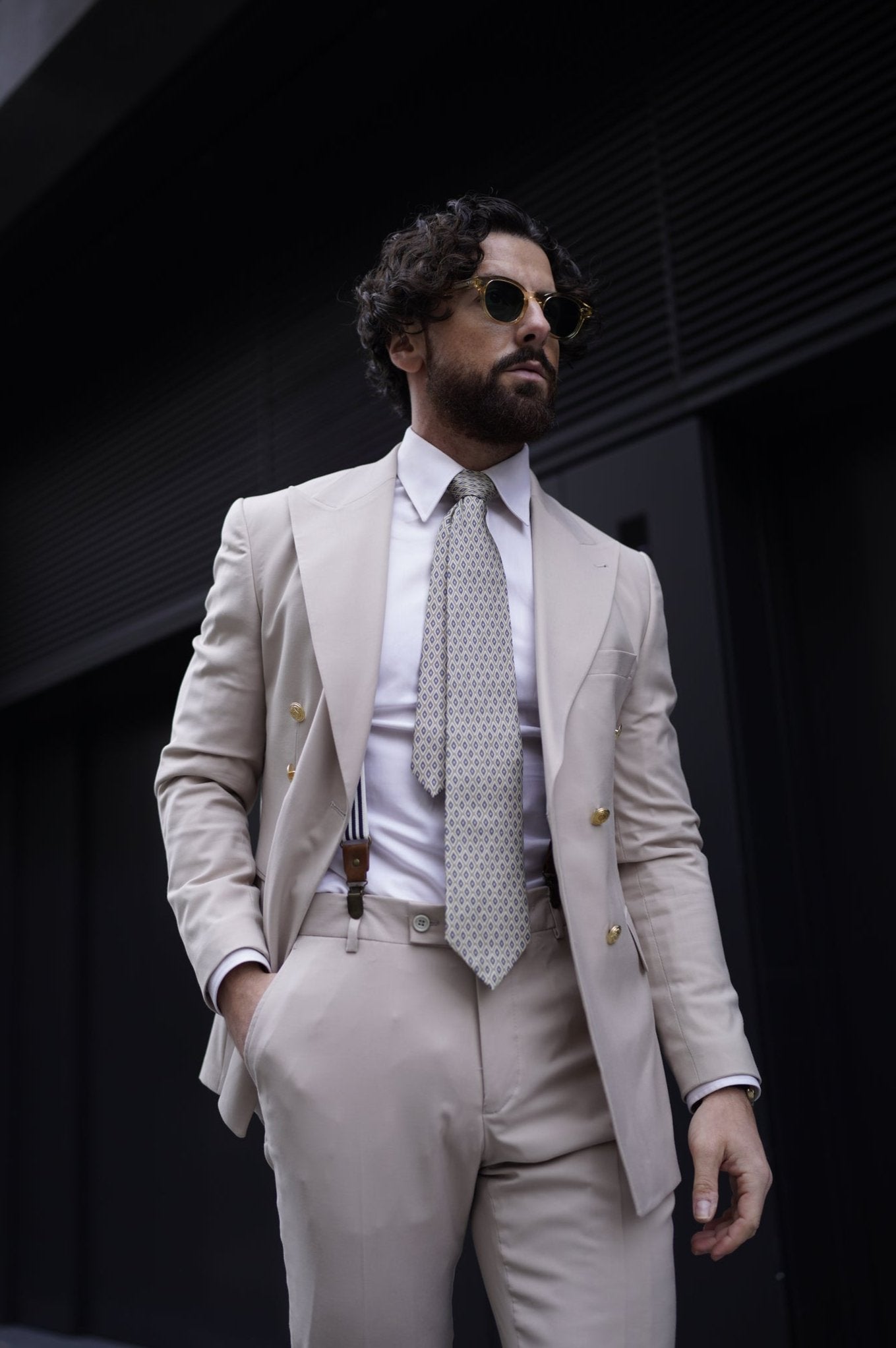 Ivory Double-Breasted Suit