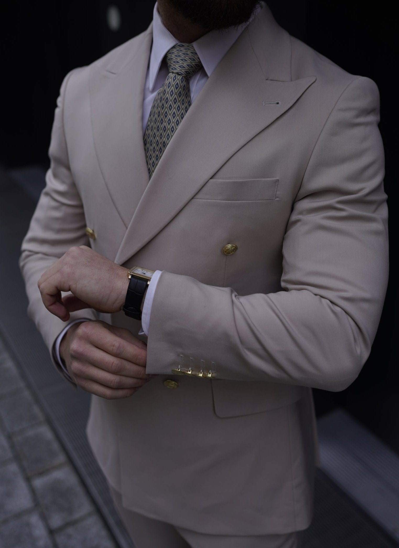 Ivory Double-Breasted Suit