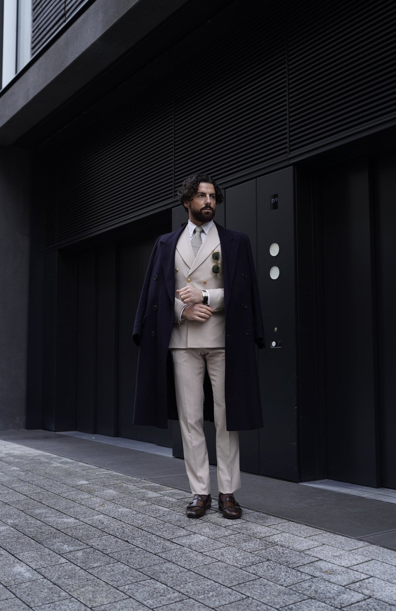 Ivory Double-Breasted Suit