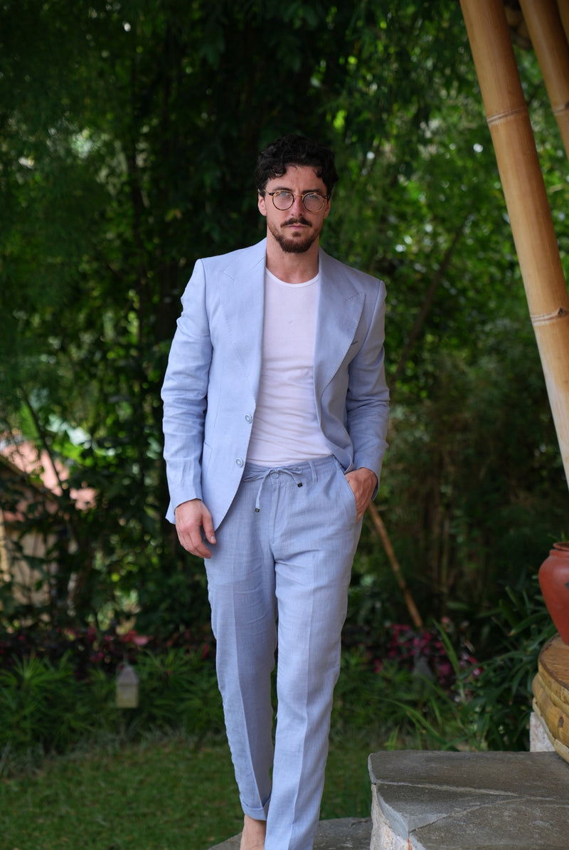 Baby Blue Linen Suit - Limited Edition