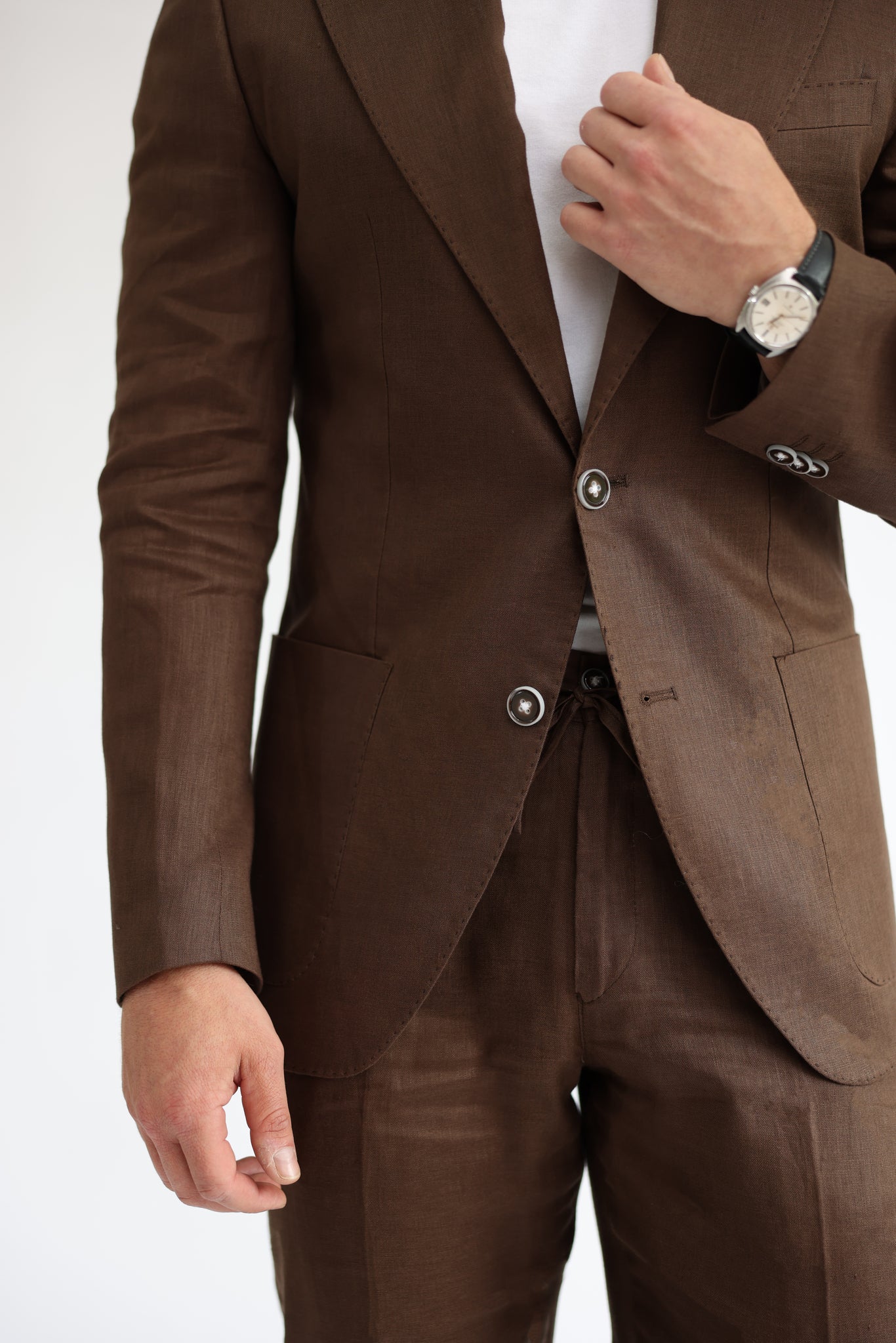 Cacao Brown Linen Suit