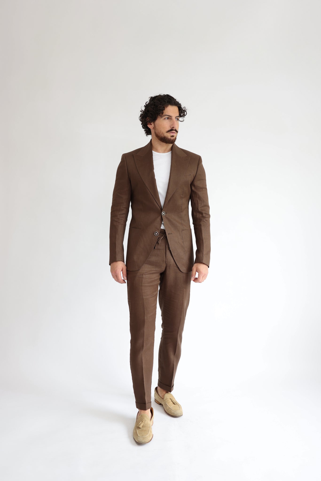 Cacao Brown Linen Suit