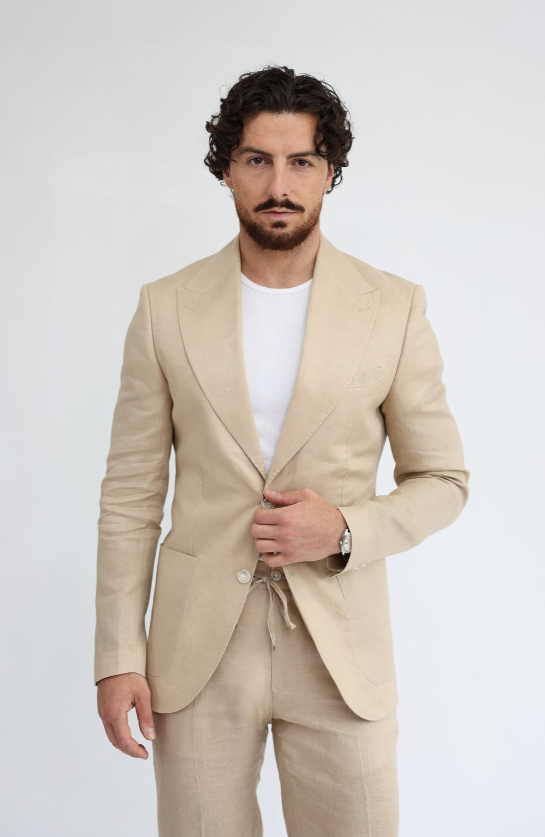 Ivory Cream Linen Suit