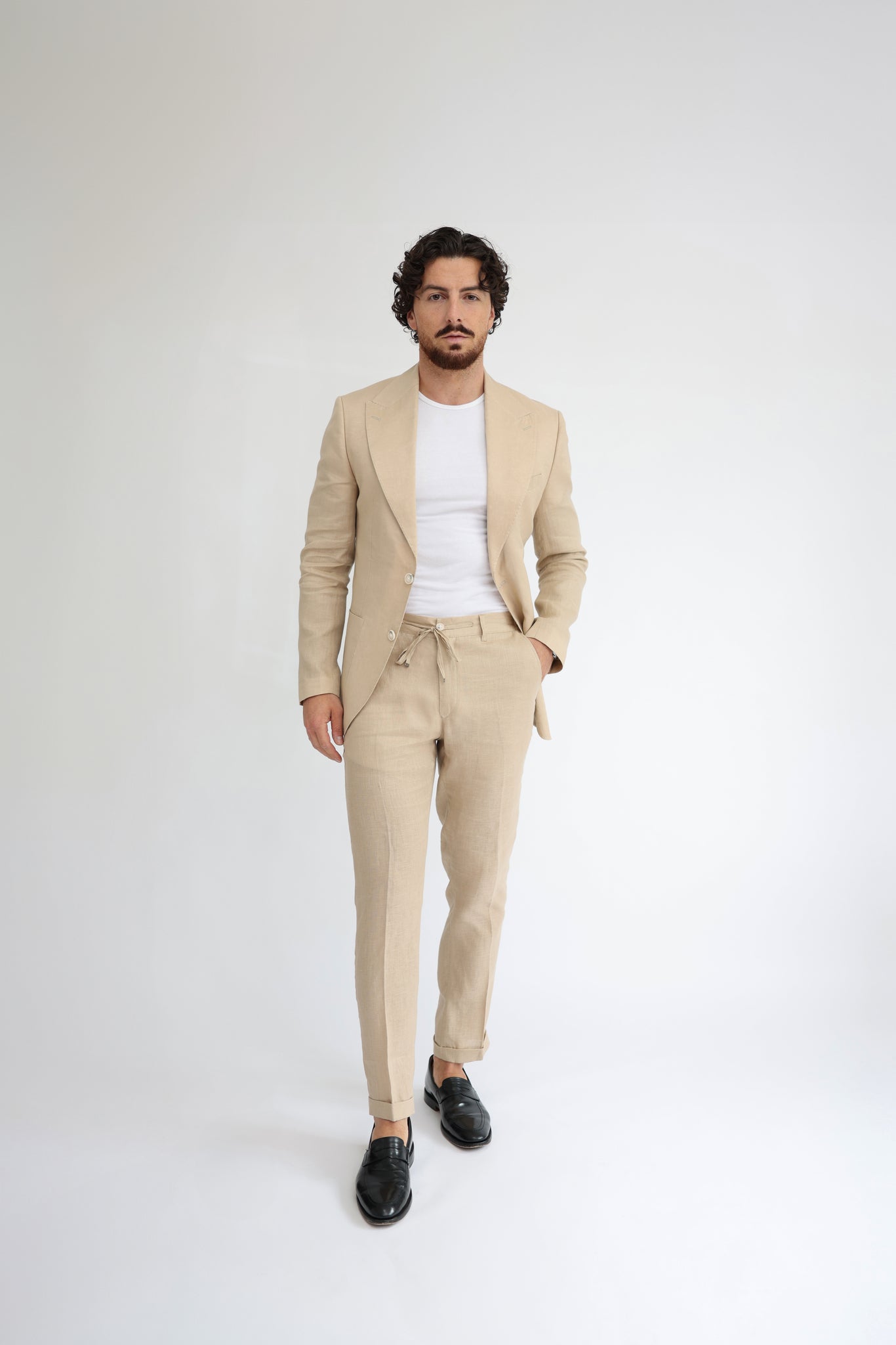 Ivory Cream Linen Suit